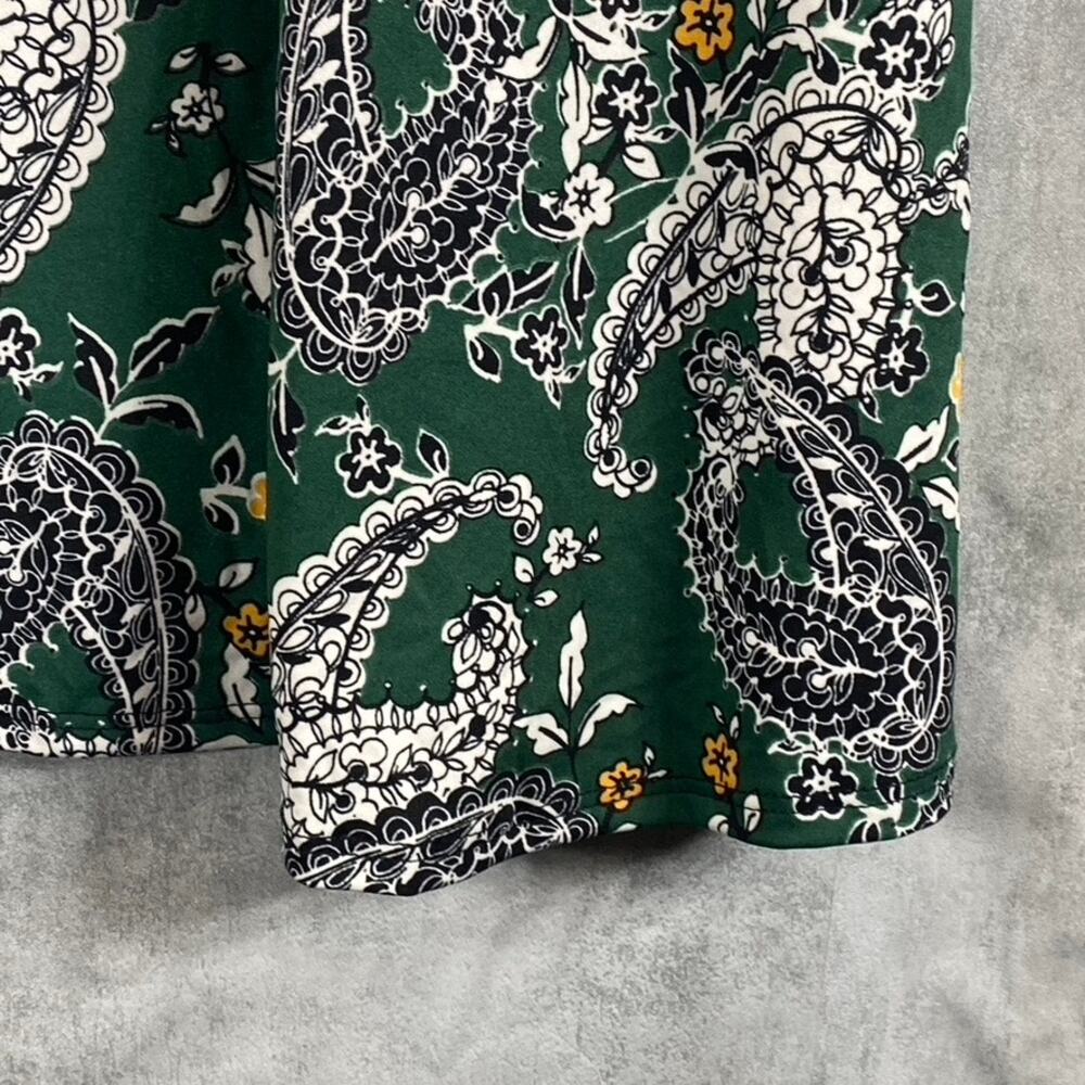 24SEVEN Comfort Apparel Women's Green Paisley-Print Scoop-Neck Long-Sleeve Dress - Picture 8 of 12